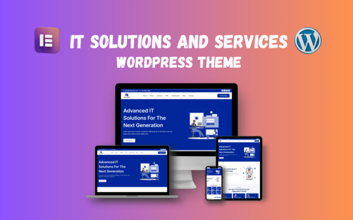 One Page IT Solutions and Services WordPress theme WordPress Theme