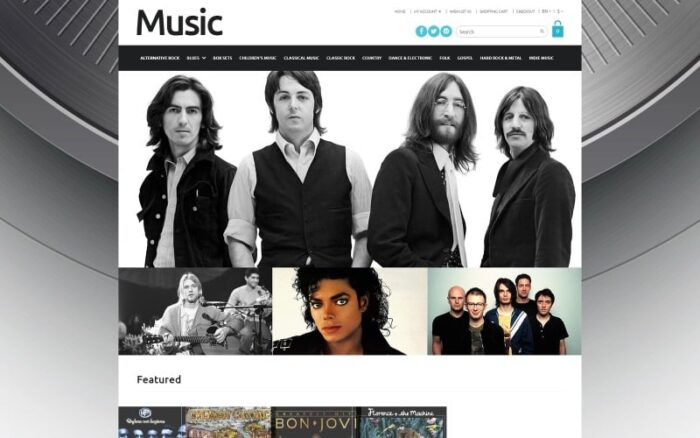 Online Music Sales OpenCart Template