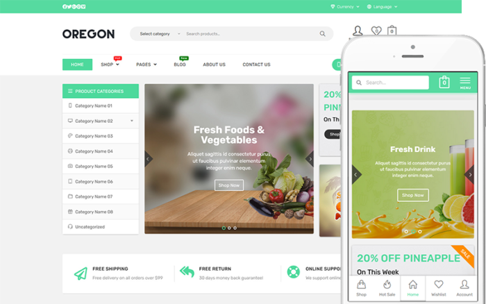 Oregon - Organic Food WooCommerce Theme