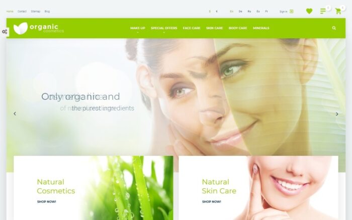 Organic cosmetics - responsive PrestaShop Theme