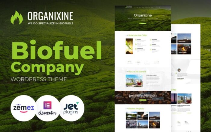 Organixine - Biofuel Company WordPress Theme