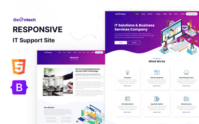 Oxentech - Web Design and Development Agency HTML5 Website Template