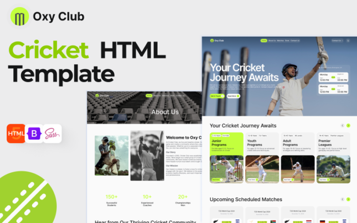 Oxy Club - Cricket Sports Club HTML5 Website Template