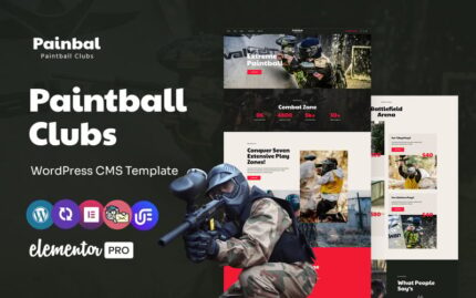 Painbal - Paintball Club Multipurpose WordPress Elementor Theme WordPress Theme