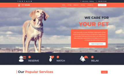 Pet House - Pet Care Service Free Joomla 5 and Joomla 4 Template Joomla Template