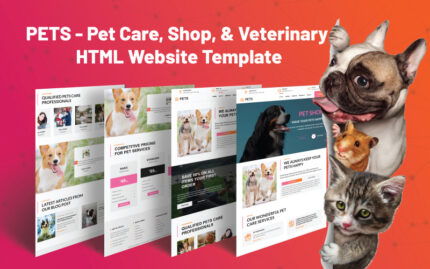 PETS - Pet Care, Shop, and Veterinary HTML Template Website Template