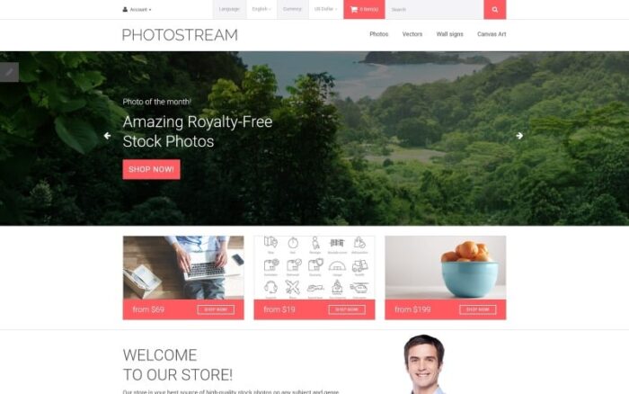 Photostream OpenCart Template