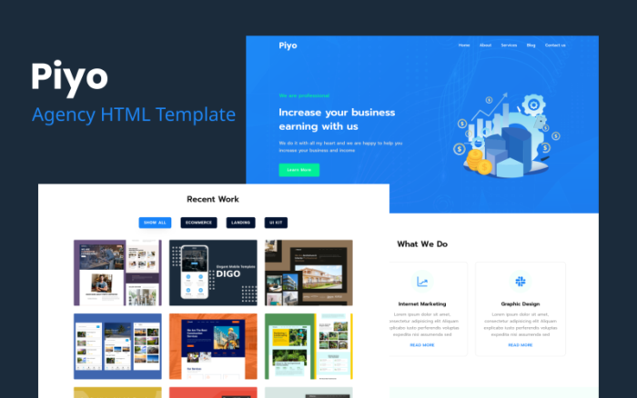 Piyo - Agency HTML Template Website Template