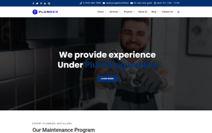 Plumber and Repair Services Maintenance HTML Template Website Template