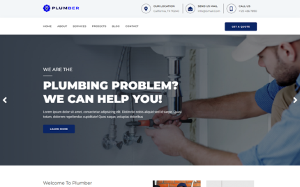 Plumber- Landing Construction Html Template Landing Page Template