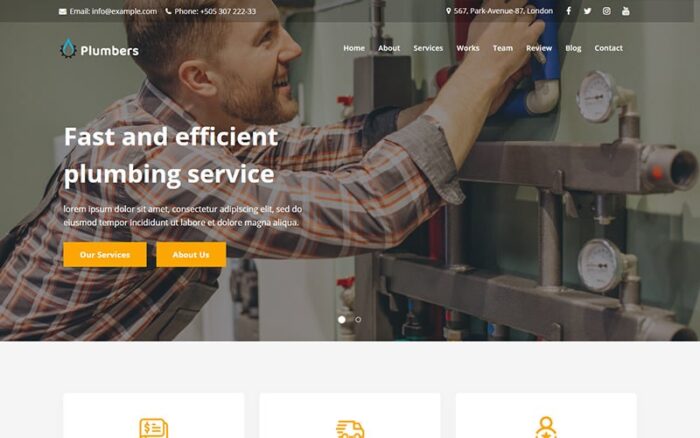 Plumbers - Plumbing & Repair Services Landing Page Template