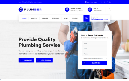 Plumbing - Plumber and Repair Services Maintenance HTML Template Website Template