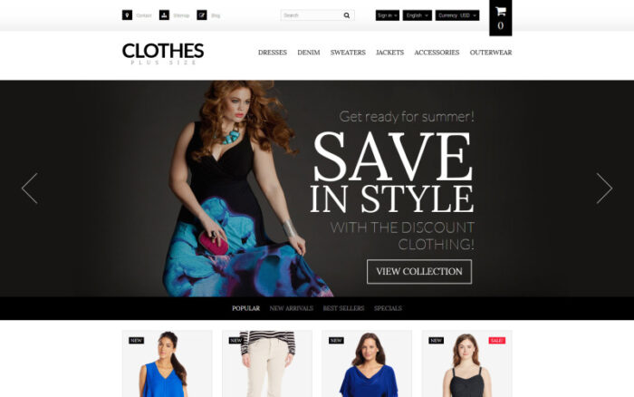 Plus Size Women's Clothing PrestaShop Theme