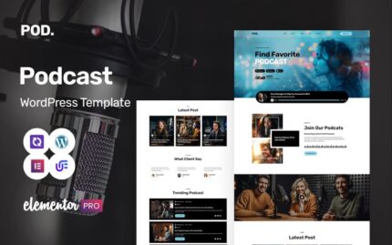 Podwave - Podcast And FM Radio Multipurpose WordPress Elementor Theme WordPress Theme