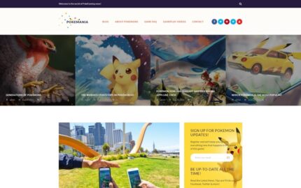 Pokemania - Game Portal Pokemon WordPress Theme