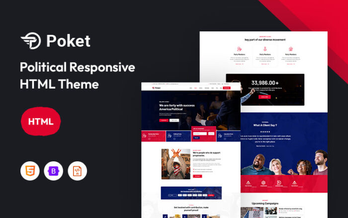 Poket – Political Responsive Website Template