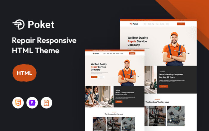 Poket – Repair Responsive Website Template