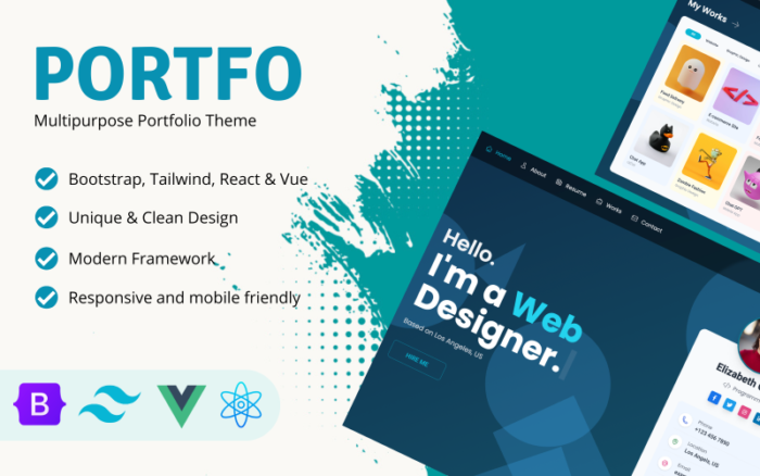 PORTFO - Portfolio Simple Modern HTML Website Template