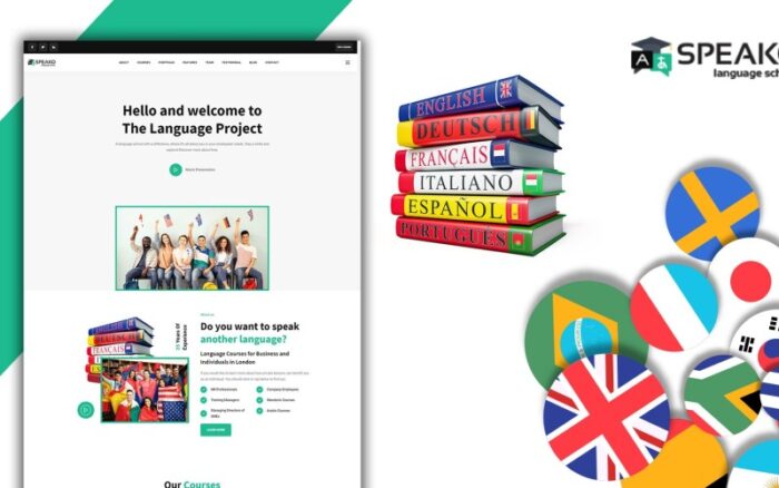 Powar-Speako Language Translation School Responsive WordPress Theme