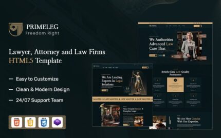 Primeleg – Lawyer, Attorney and Law Firms HTML5 Template Website Template