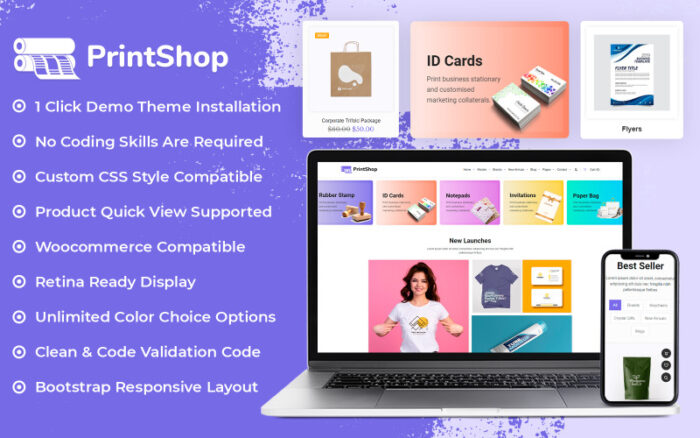 Printzy - Printing Store & Design Service WooCommerce Elementor Theme WooCommerce Theme