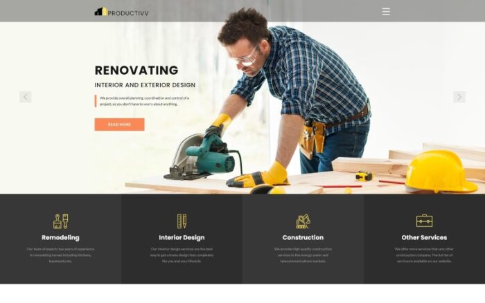 Productivv - Construction Clean Joomla Template