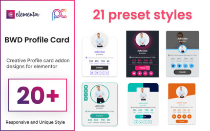 Profile Card WordPress Plugin For Elementor