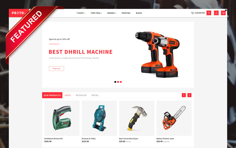 Proto Autoparts and Tools Store OpenCart Template