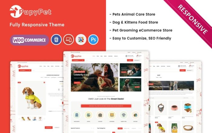 Pupypet - Pet Shop and Pet Accessories Woocommerce Theme WooCommerce Theme