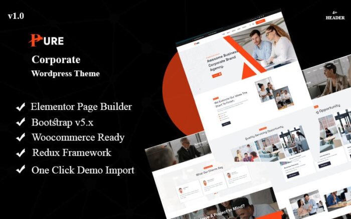 Pure - Corporate Business Wordpress Theme WordPress Theme