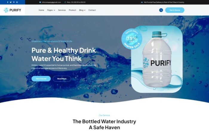 Purify Drinking Water Services HTML5 Template Website Template