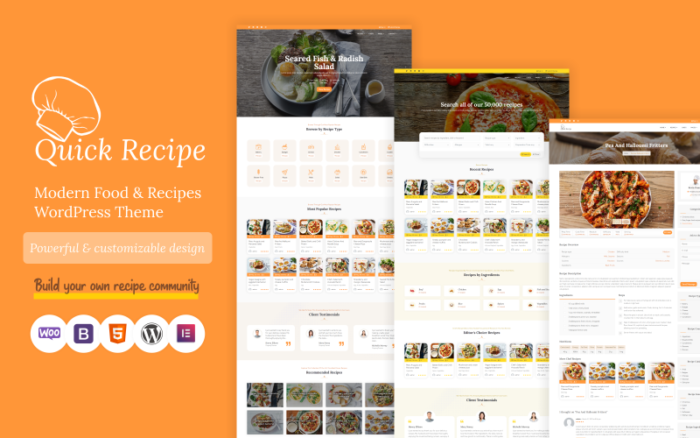 Quick Recipe - Food & Recipe WordPress Theme