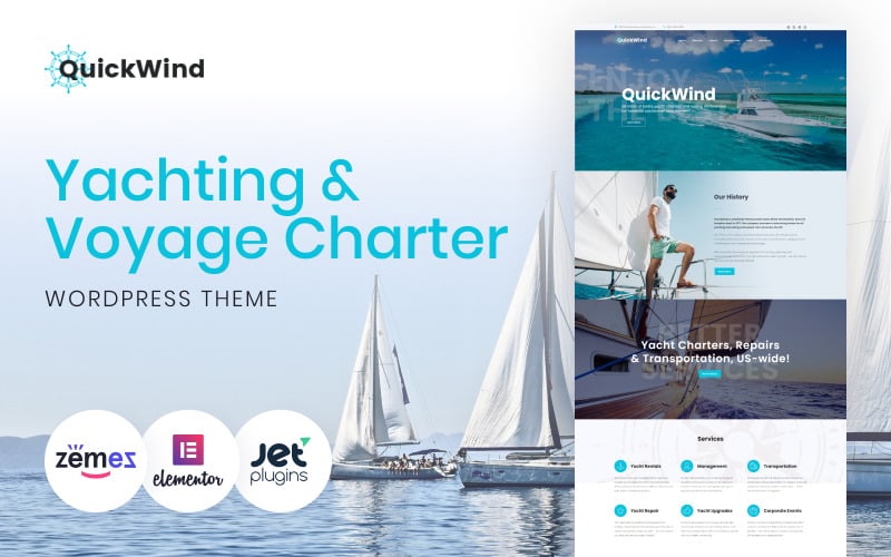 QuickWind - WordPress Yacht Charter Theme WordPress Theme