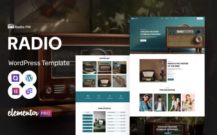 Radio FM - Modern Radio And Show Schedule WordPress Elementor Theme WordPress Theme