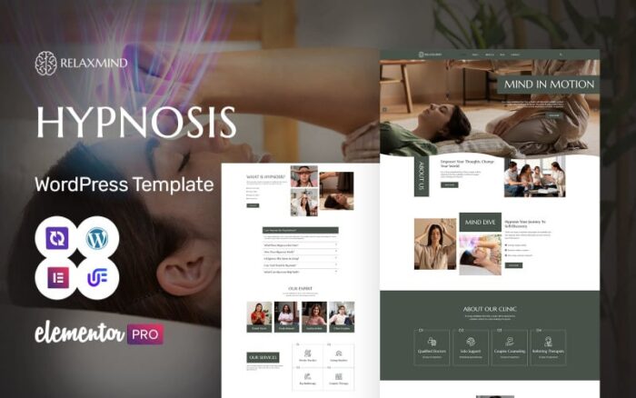 Relaxmind - Hypnosis And Meditation Services WordPress Elementor Theme WordPress Theme