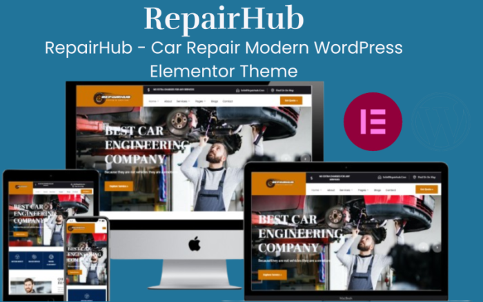 RepairHub - Car Repair Modern WordPress Elementor Theme WordPress Theme