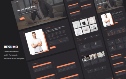 Resumo - Personal Portfolio HTML Template Landing Page Template