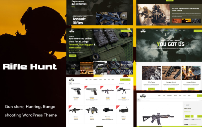 Rifle Hunt Gun Shop Woocommerce WordPress Theme