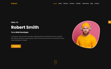 Robert Personal Portfolio Template Landing Page Template