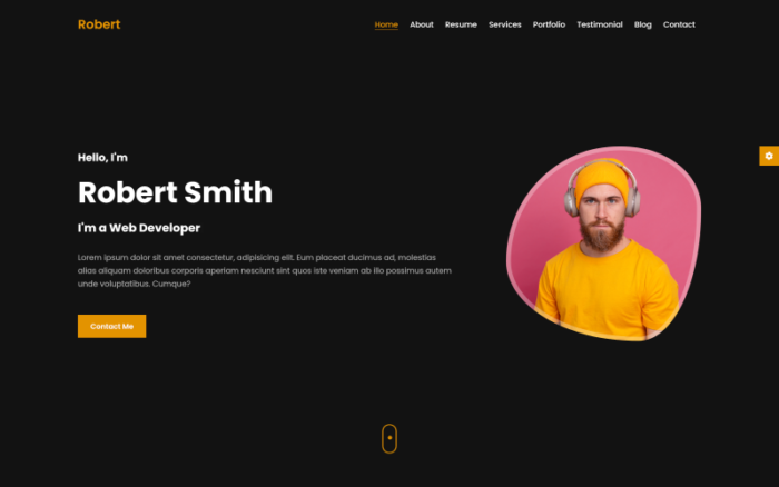 Robert Personal Portfolio Template Landing Page Template