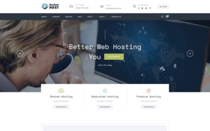 Rocket Host - Domain And Hosting Multipage HTML5 Website Template