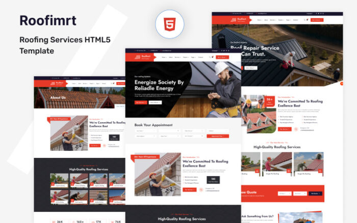 Rooflmrt-Roofing Services HTML5 Template Website Template