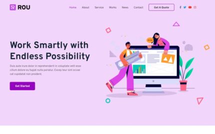 Rou - Digital Agency Html Landing Page Landing Page Template