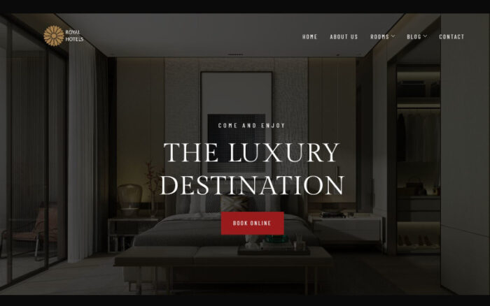 Royal Hotel Booking react Template Website Template