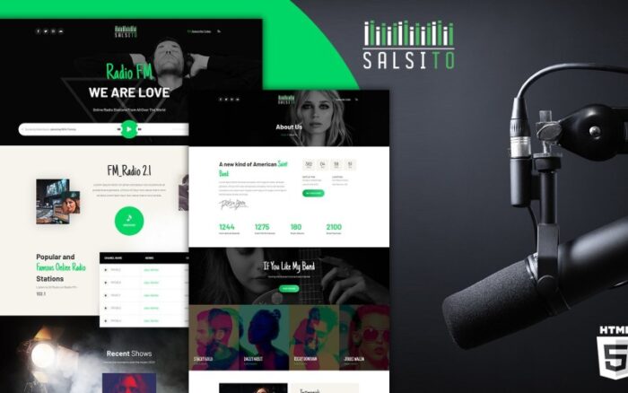 Salsito Radio FM HTML Bootstrap HTML5 Website Template