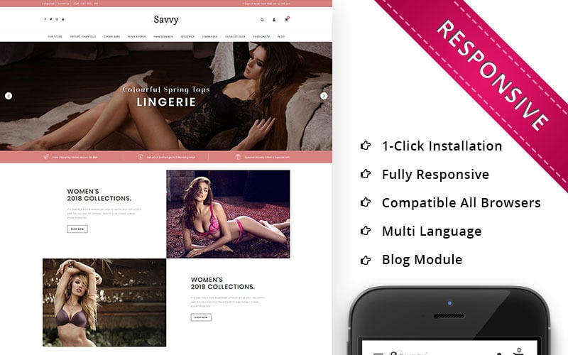 Savvy - The Ladies Inner Wear Responsive OpenCart Template