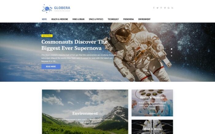 Science News Portal & Magazine WordPress theme WordPress Theme