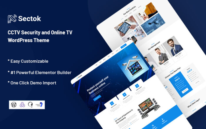 Sectok - CCTV Security and Online TV WordPress Theme