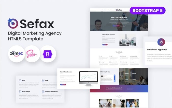 Sefax - SEO & Digital Marketing HTML5 Template Website Template