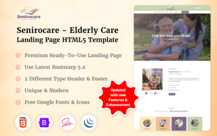 Senirocare - Elderly Care Landing Page HTML5 Template Landing Page Template